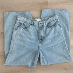 Zara Light Blue Wide Leg Jeans